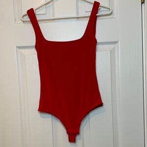 PrettyLittleThing Vibrant Red Tank Top Bodysuit Snap Crotch Size 4